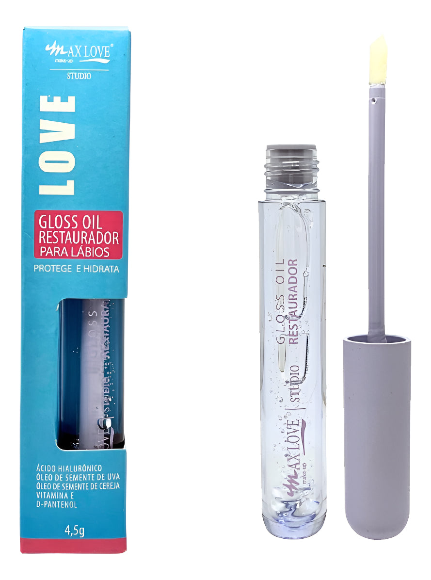 Gloss Oil Restaurador Max Love Brilho Labial Protege Hidrata Incolor 170