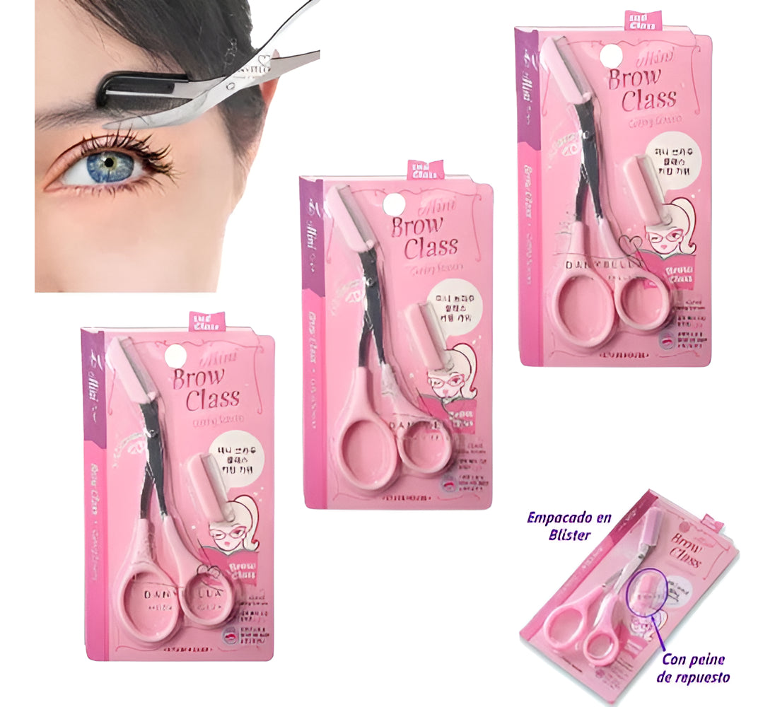 3pcs Tesouras Com Pente Para Sobrancelhas E Cílios