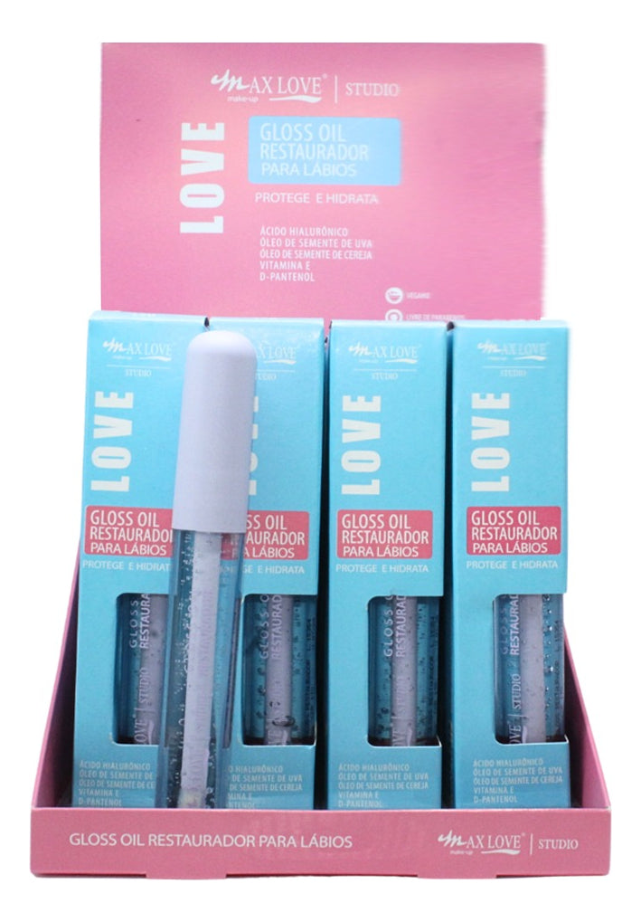 Gloss Oil Restaurador Max Love Brilho Labial Protege Hidrata Incolor 170
