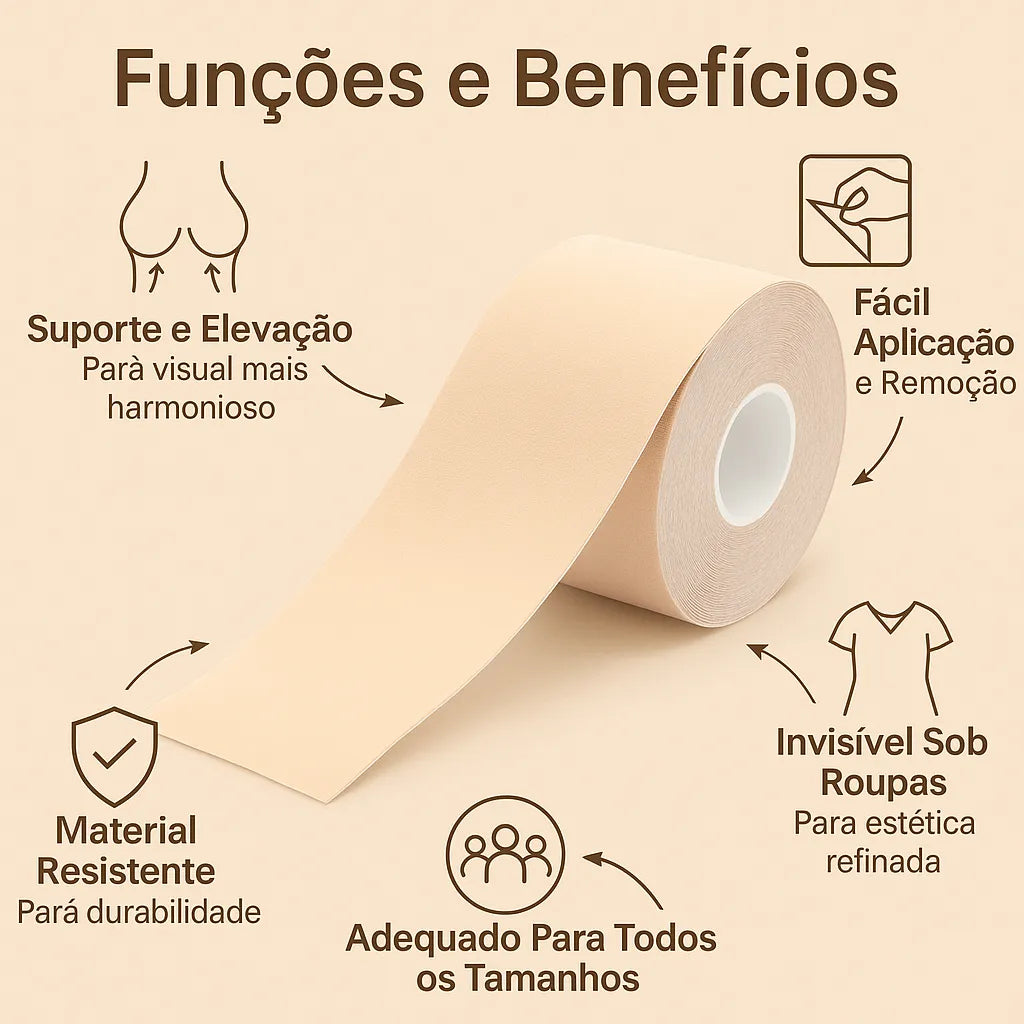 Sutiã Adesivo Levanta Peito Seio Fita Boob Up Invisível Pele